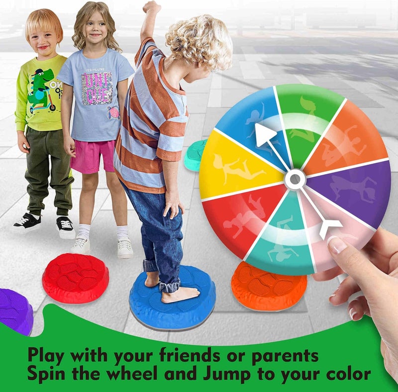 SmartYeen Stepping Stones for kids,8/12 PCS Durable Non-Slip Balance Stones Indoor Outdoor toys for toddlers develope Kids Balance and Coordination Skills - Image 5